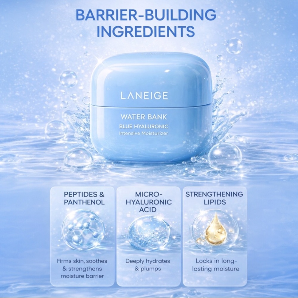 LANEIGE Water Bank Blue Hyaluronic Cream Moisturizer MINI 10ml Travel Size - Picture 2 of 7
